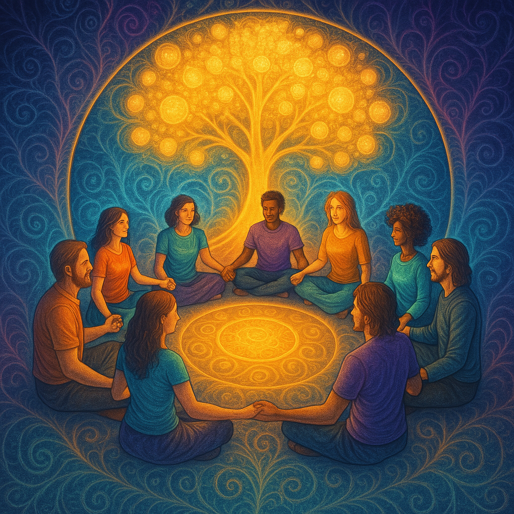 Circle of Abundance - Community gathering around the Tree of Life